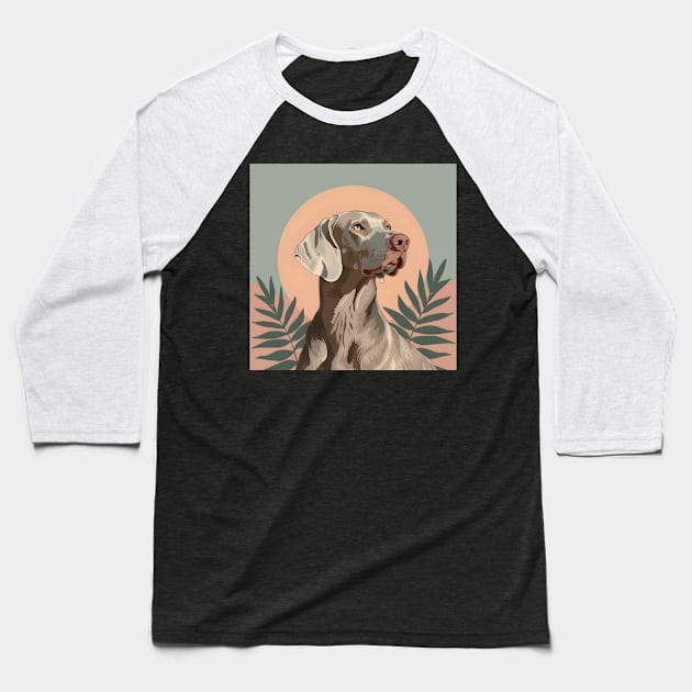 Retro Weimaraner: Pastel Pup Revival Baseball T-Shirt by NatashaCuteShop